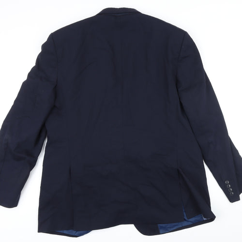 Marks and Spencer Mens Blue Wool Jacket Blazer Size 46 Big & Tall