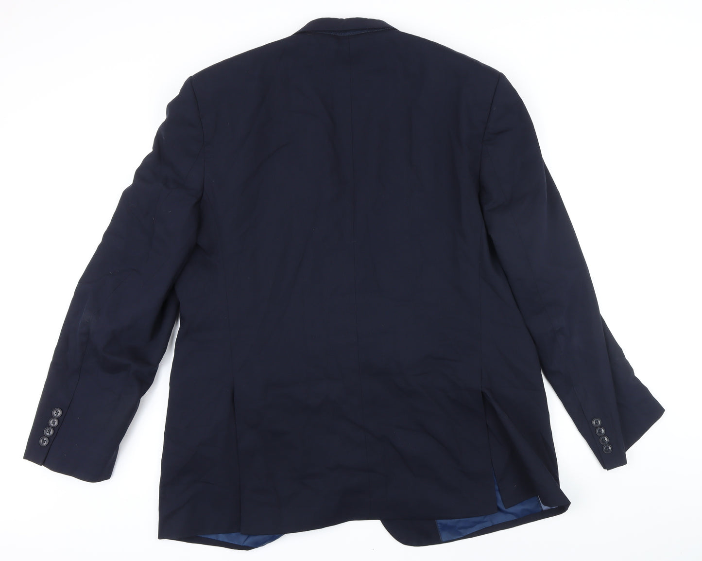 Marks and Spencer Mens Blue Wool Jacket Blazer Size 46 Big & Tall