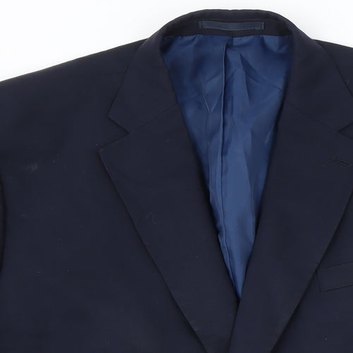 Marks and Spencer Mens Blue Wool Jacket Blazer Size 46 Big & Tall
