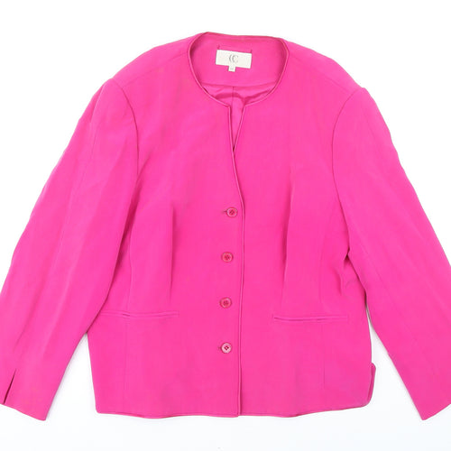 CC Womens Pink Jacket Blazer Size 16 Button