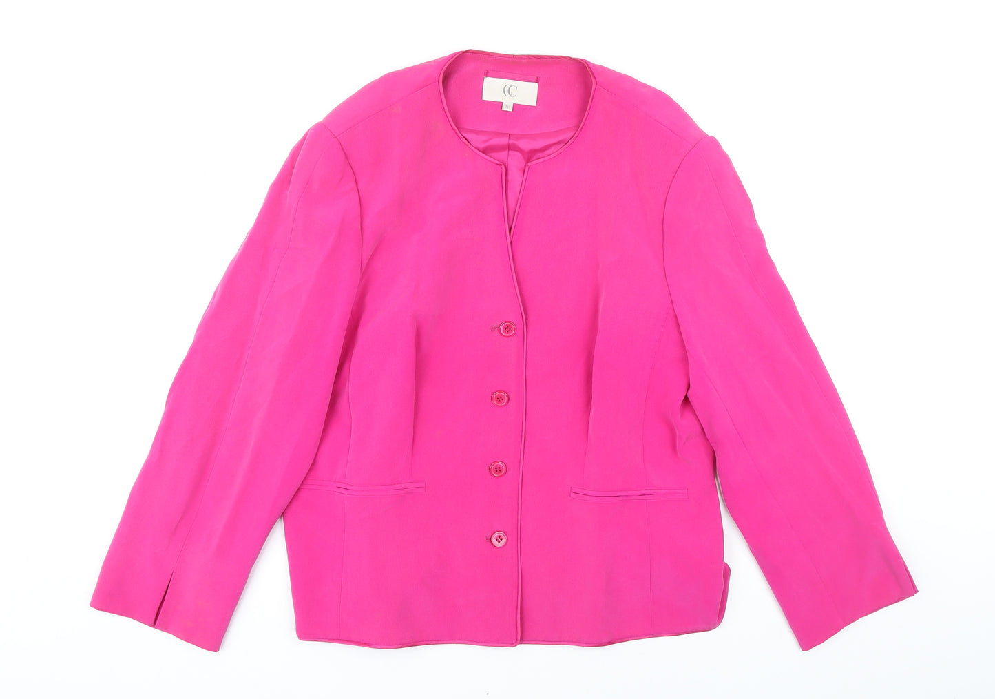 CC Womens Pink Jacket Blazer Size 16 Button