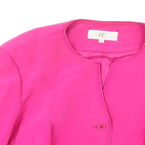 CC Womens Pink Jacket Blazer Size 16 Button