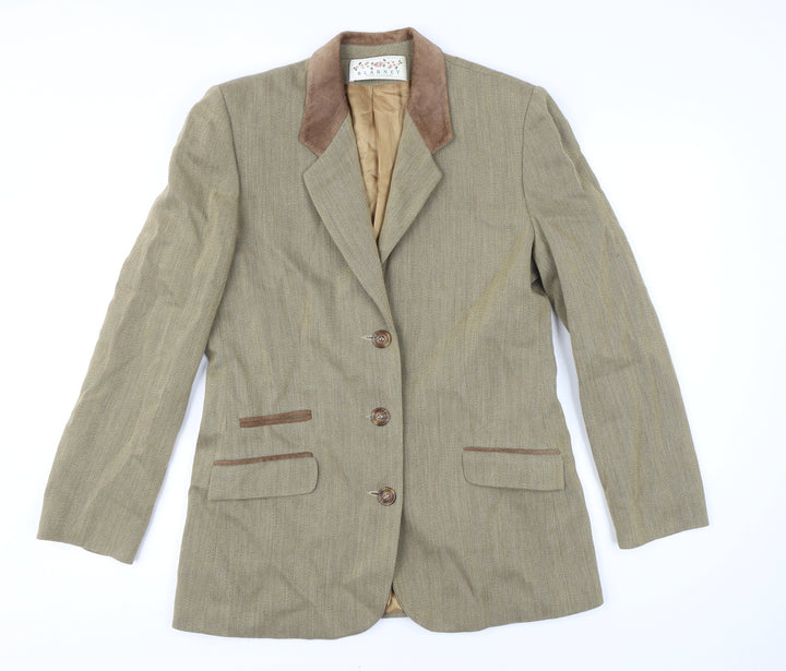 Blarney Womens Brown Jacket Blazer Size 12 Button