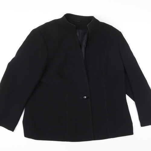 Berketex Womens Black Jacket Blazer Size 18 Button