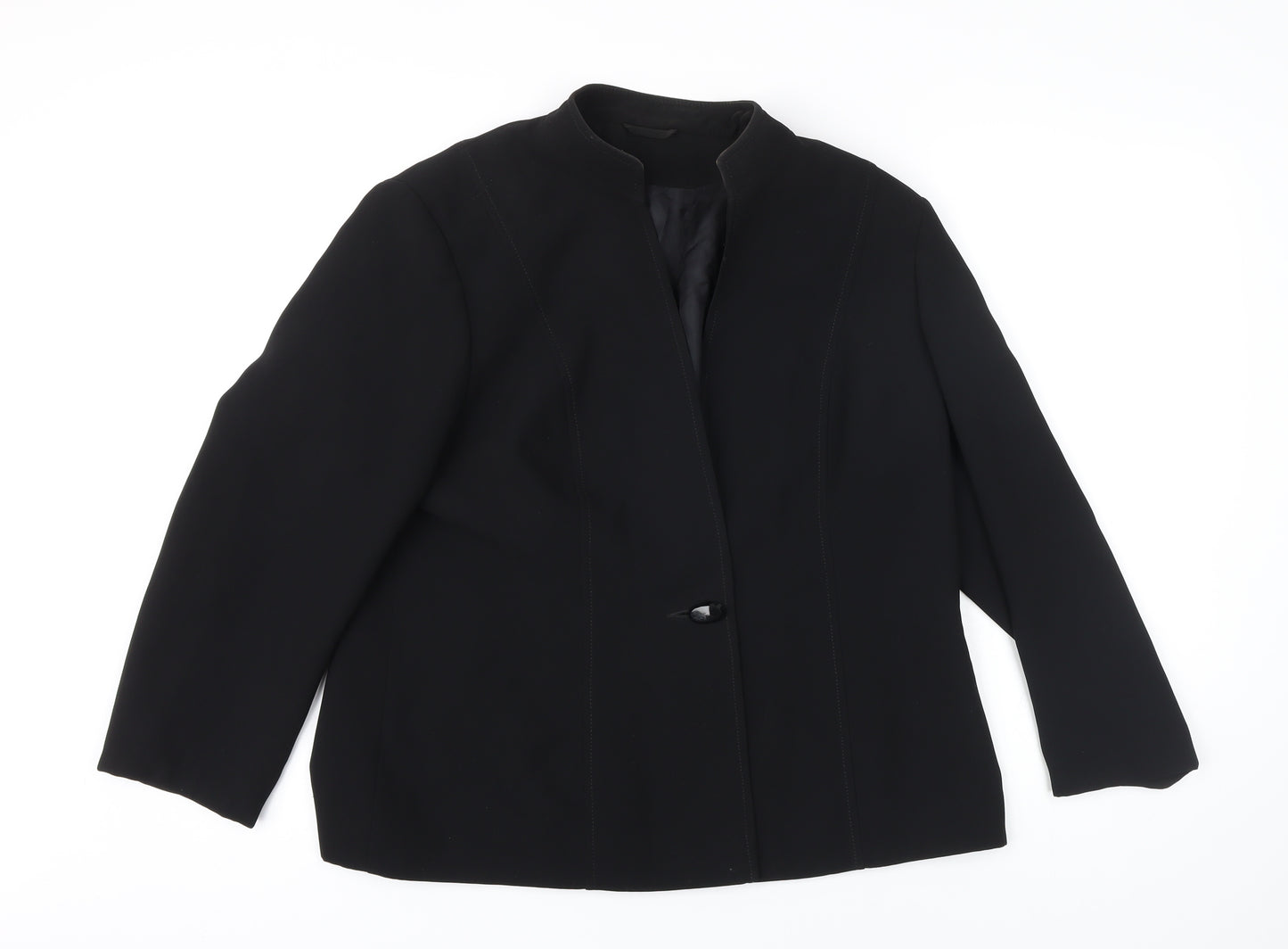 Berketex Womens Black Jacket Blazer Size 18 Button