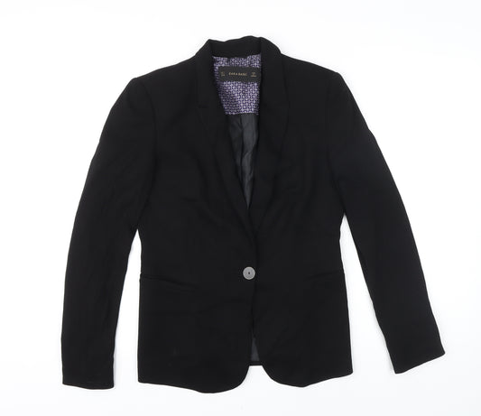 Zara Womens Black Jacket Blazer Size S Button