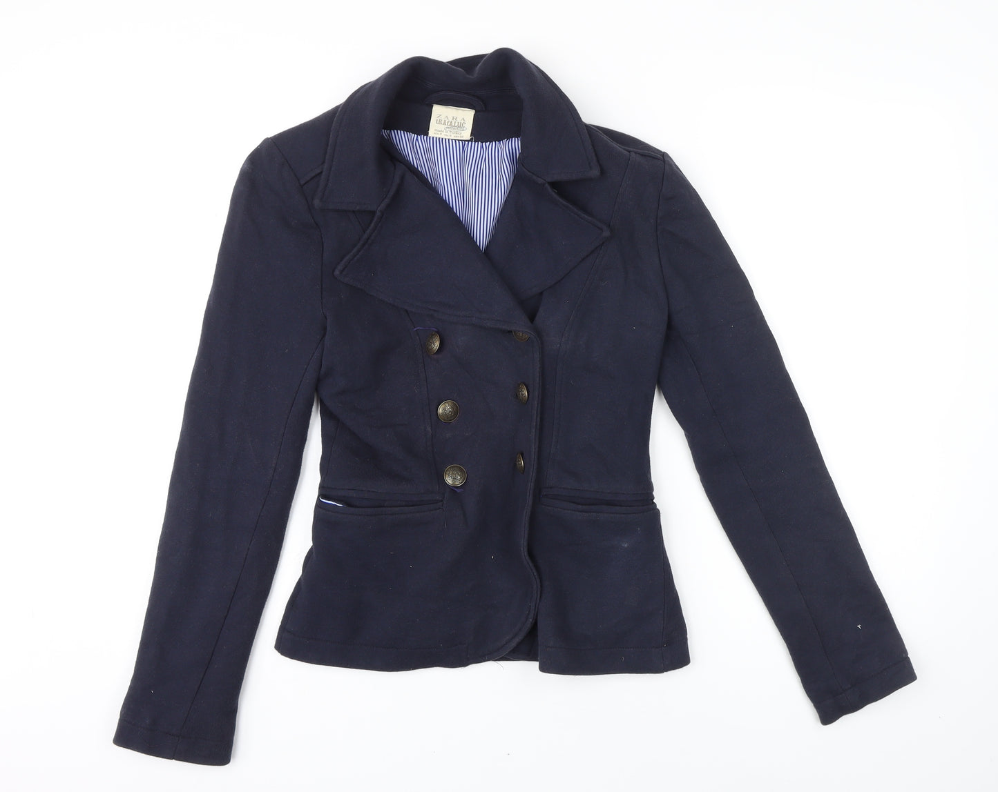 Zara Womens Blue Jacket Blazer Size S Button