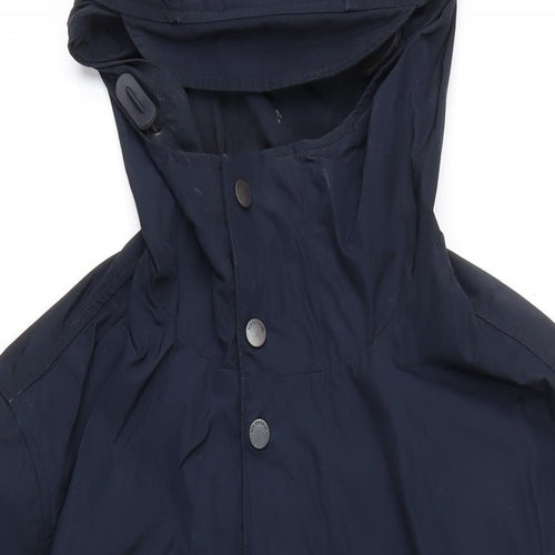 Ben Sherman Womens Blue Rain Coat Jacket Size M Zip