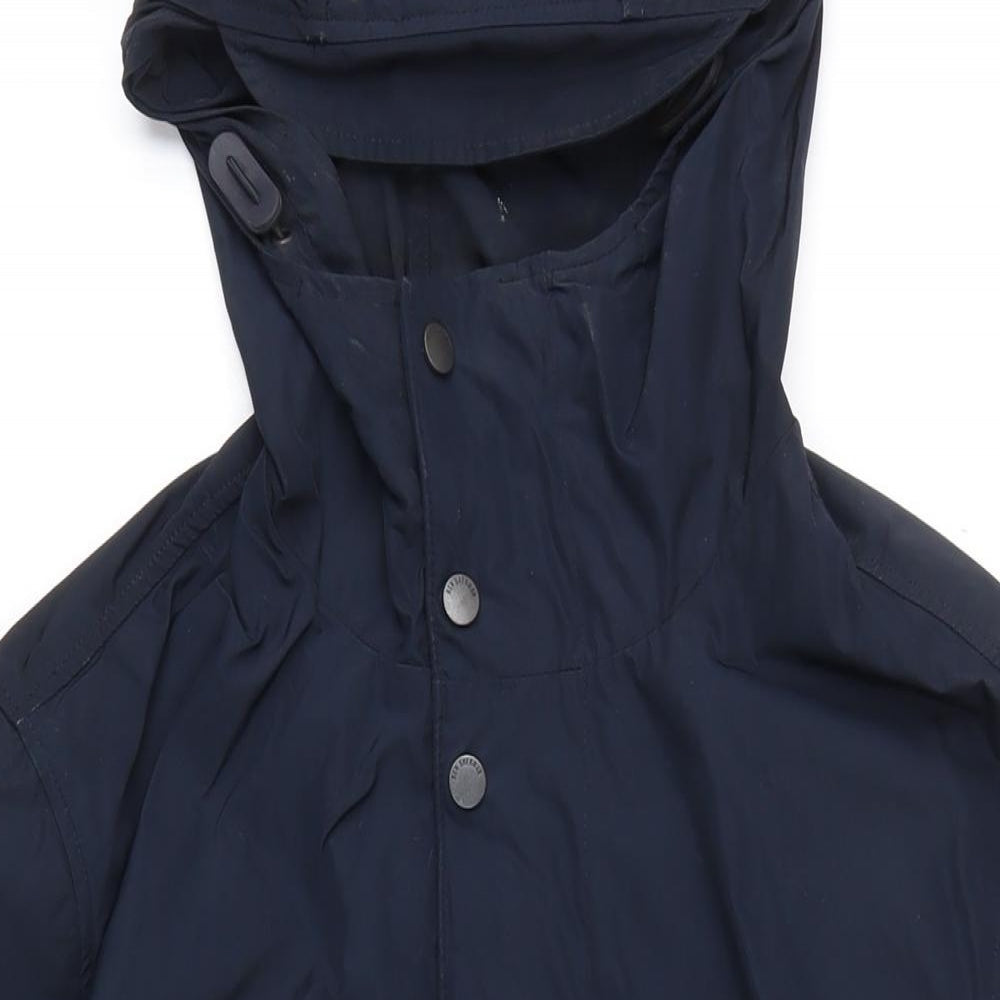 Ben Sherman Womens Blue Rain Coat Jacket Size M Zip