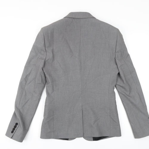 River Island Mens Grey Polyester Jacket Blazer Size 36 Regular