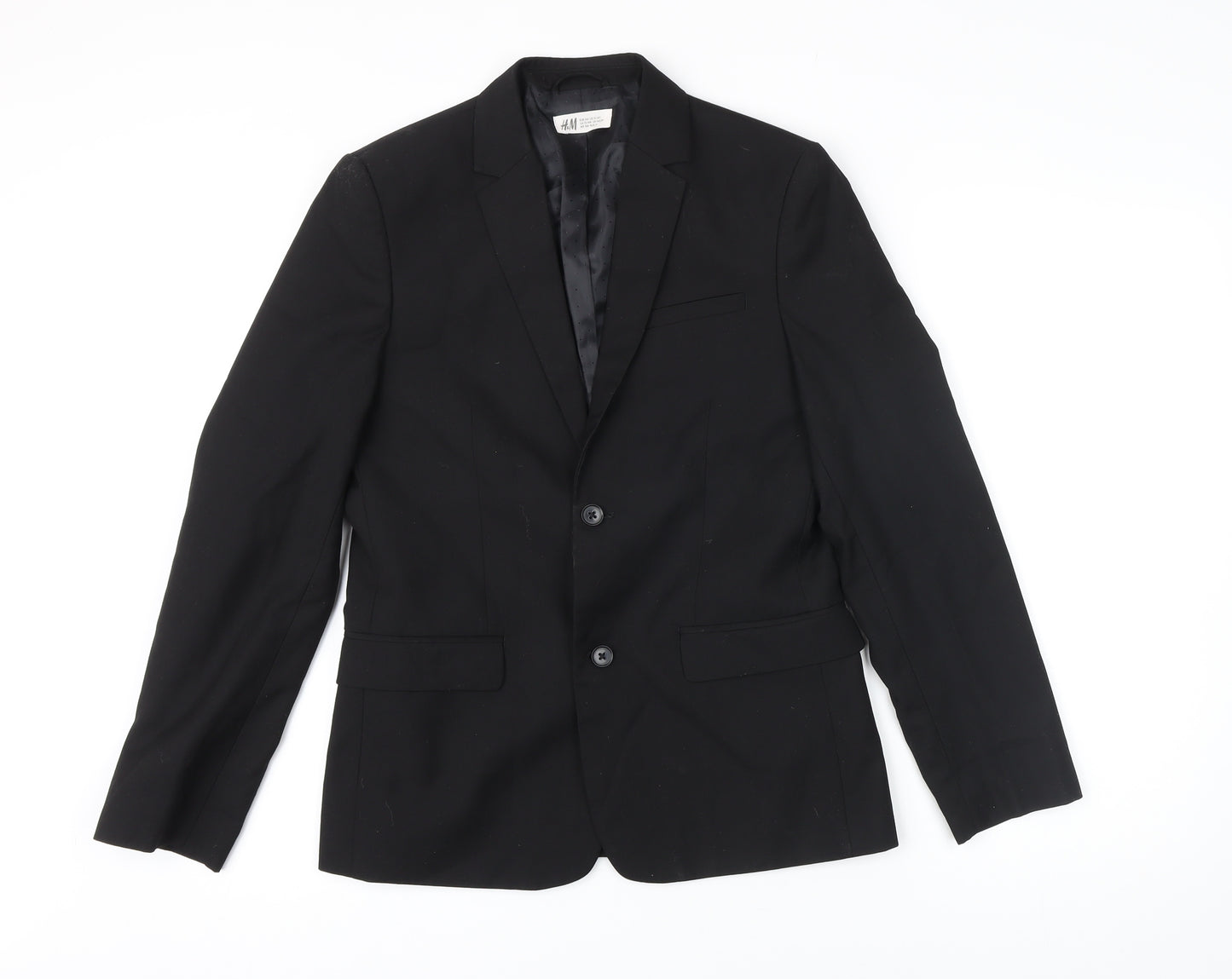 H&M Girls Black Jacket Blazer Size 13-14 Years Button
