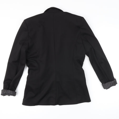 H&M Womens Black Jacket Blazer Size 10 Button
