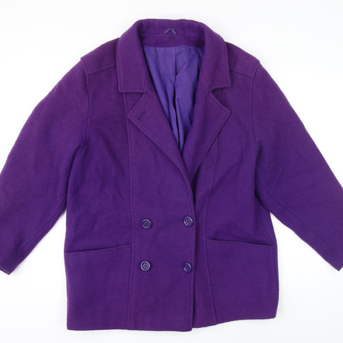 Zarina Womens Purple Jacket Coat Size 16 Button