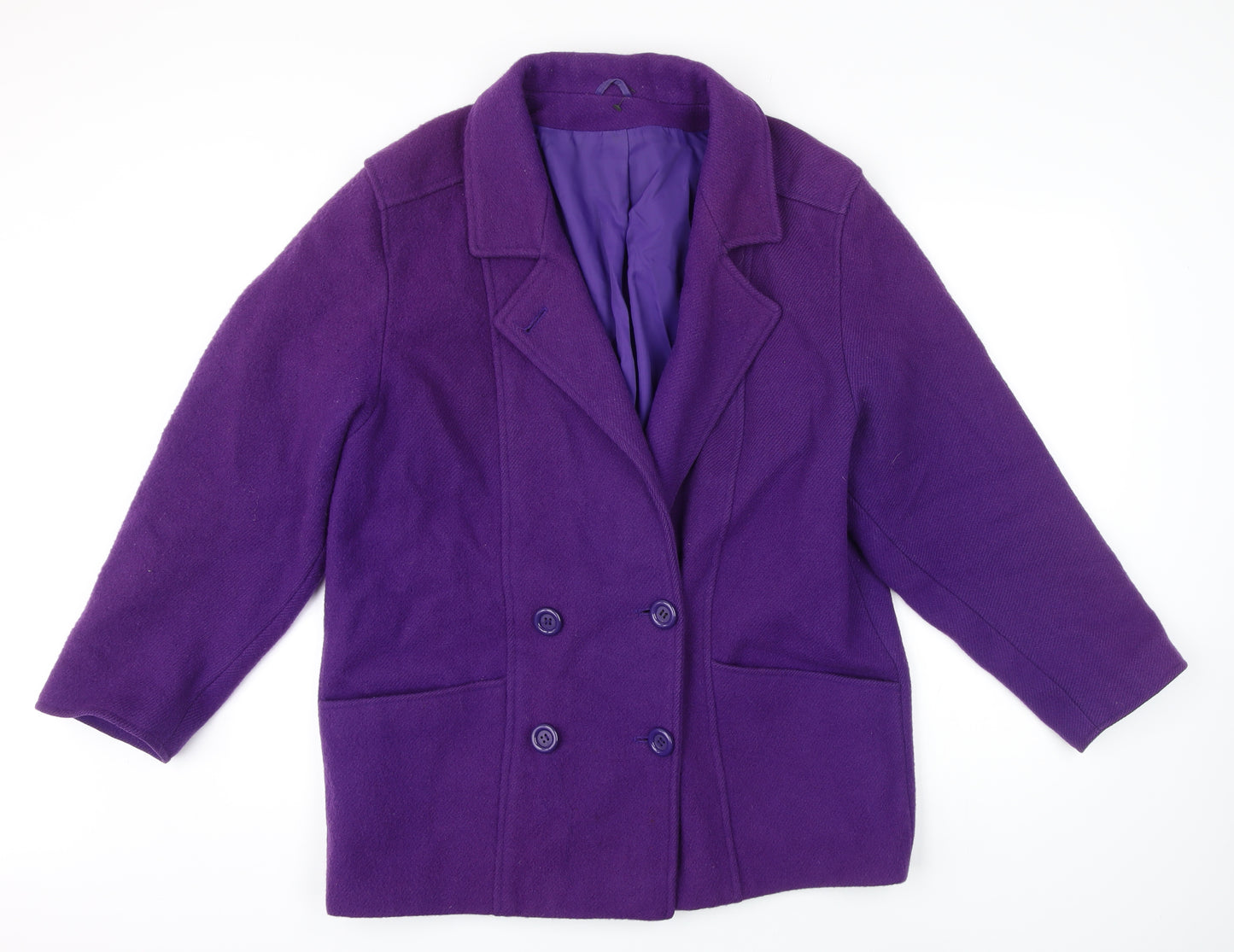 Zarina Womens Purple Jacket Coat Size 16 Button