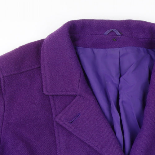 Zarina Womens Purple Jacket Coat Size 16 Button