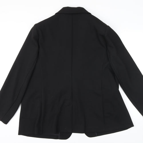 M&S Womens Black Jacket Blazer Size 22 Button