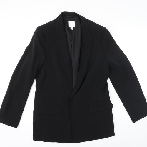 H&M Womens Black Jacket Blazer Size 16