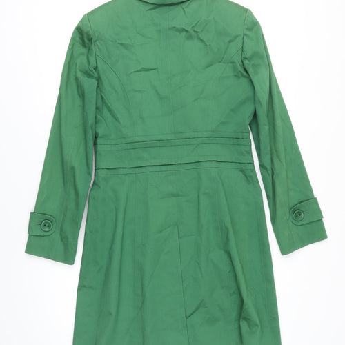 M&S Womens Green Rain Coat Coat Size 10 Button