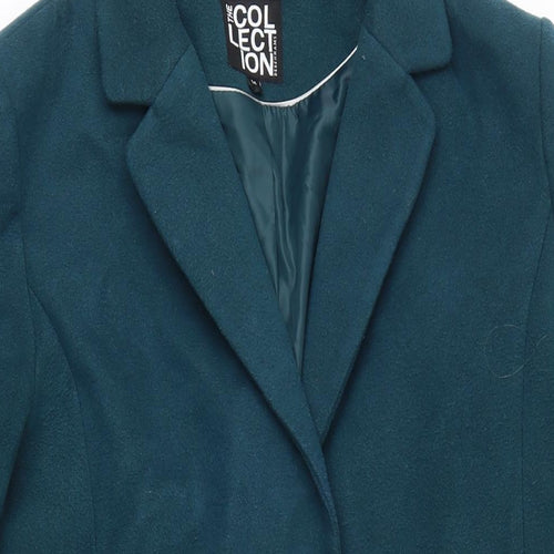 Debemhams Womens Green Overcoat Coat Size 14 Snap