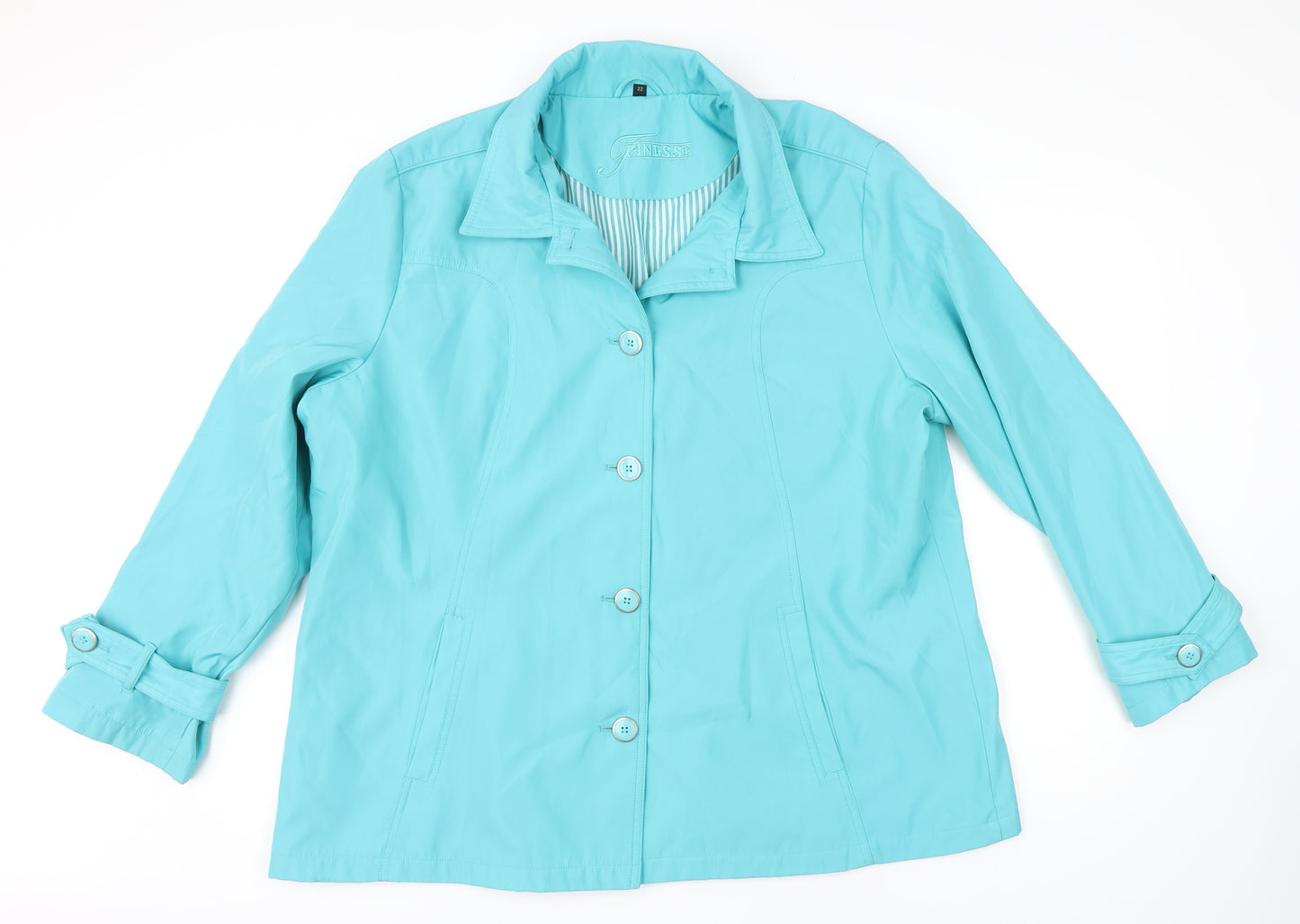 Finesse Womens Green Jacket Size 22 Button