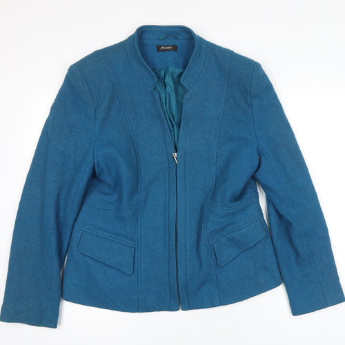 Alexara Womens Blue Jacket Blazer Size 16 Zip