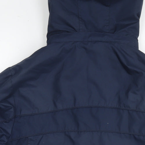 John Lewis Womens Blue Rain Coat Jacket Size 18 Zip