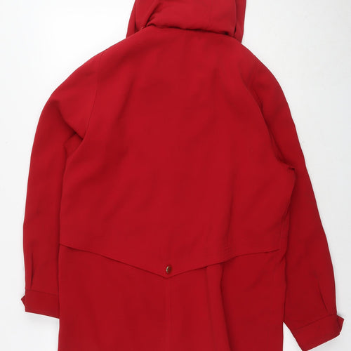 David Barry Womens Red Parka Jacket Size 14 Zip