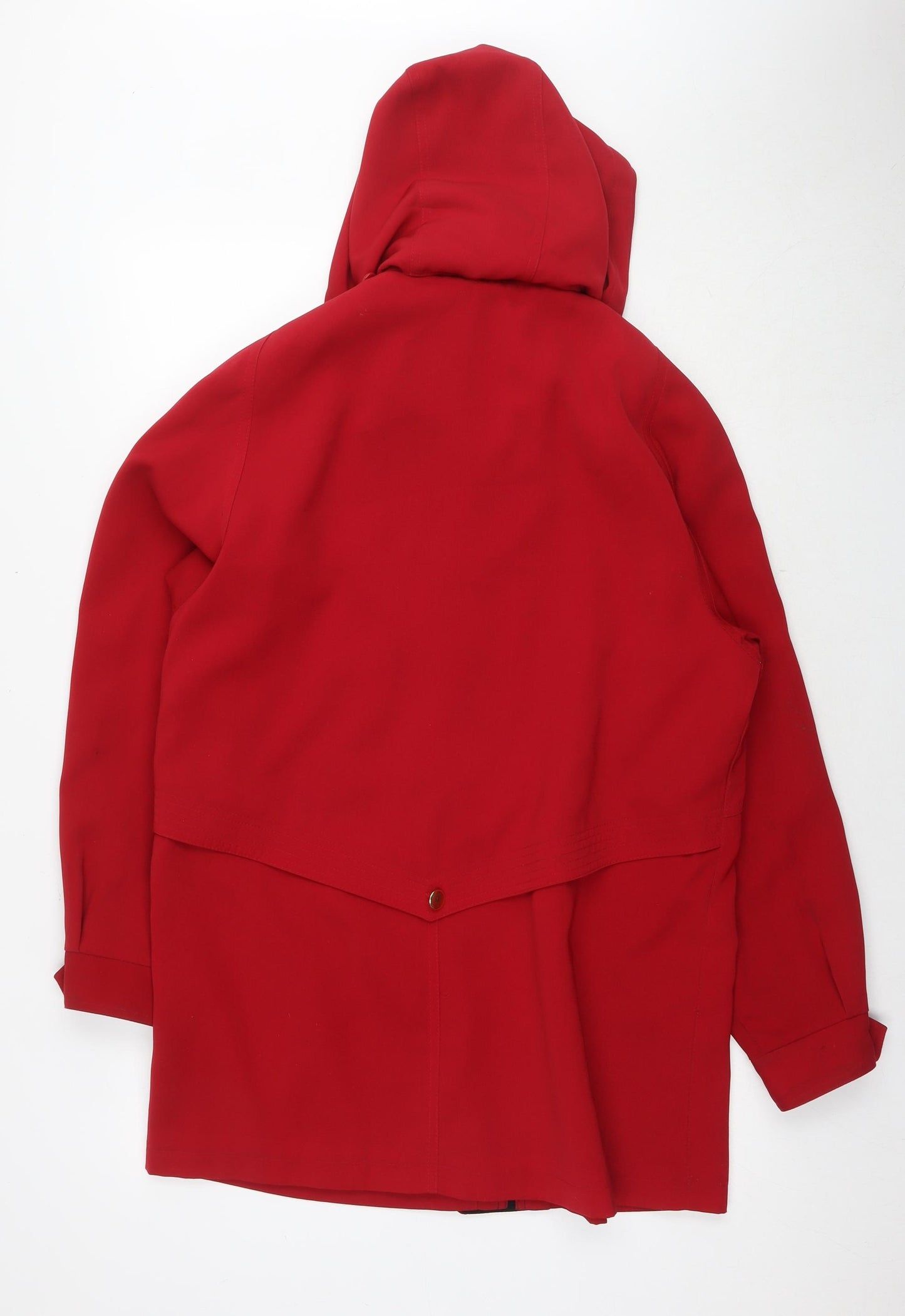 David Barry Womens Red Parka Jacket Size 14 Zip