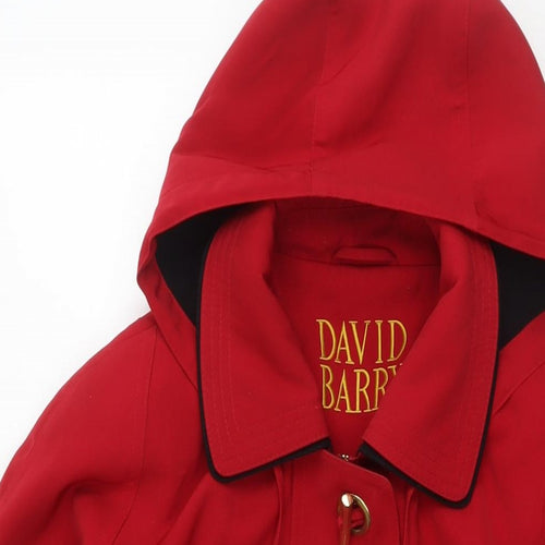 David Barry Womens Red Parka Jacket Size 14 Zip