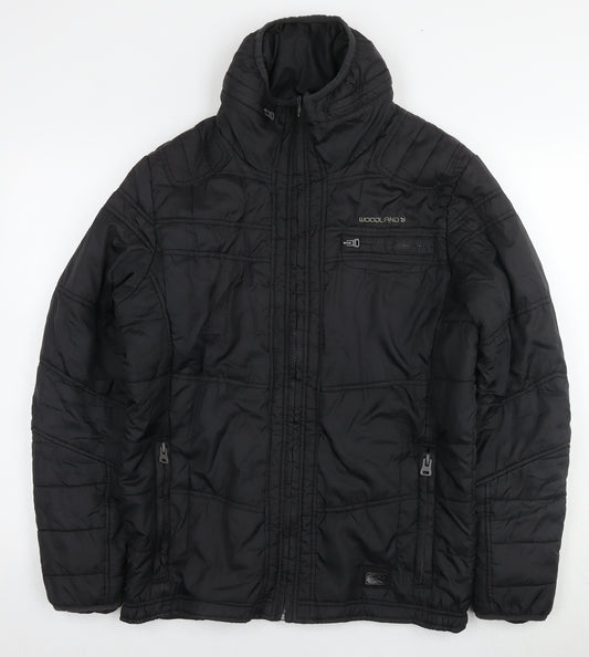 Woodland Mens Black Jacket Size L Zip