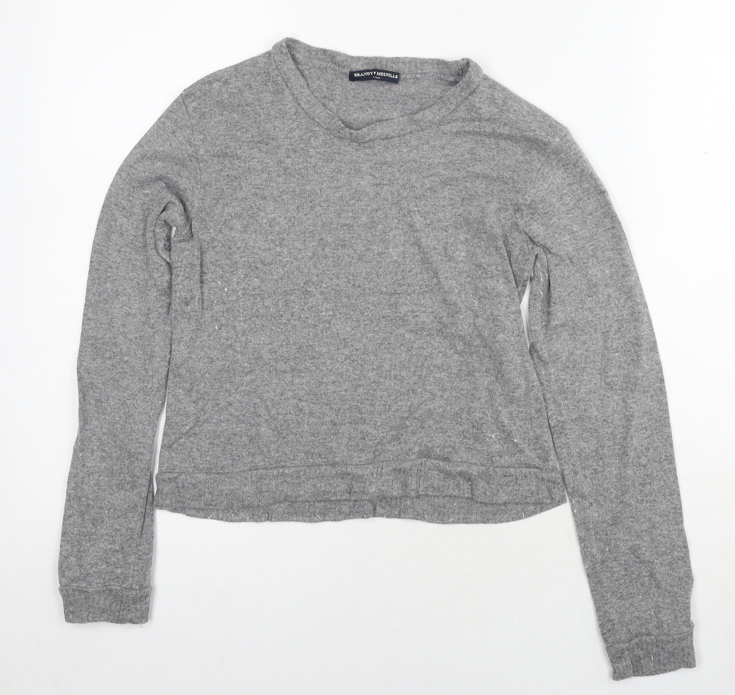 Brandy Melville Womens Grey Round Neck Polyester Pullover Jumper One Size