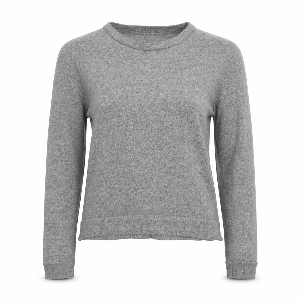 Front view of Brandy Melville women’s grey round neck polyester jumper one size