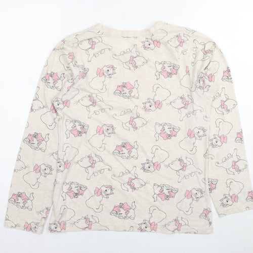 Disney Womens Ivory Cotton Basic T-Shirt Size 10 Round Neck - Marie The Aristocats Size 10-12