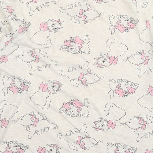 Disney Womens Ivory Cotton Basic T-Shirt Size 10 Round Neck - Marie The Aristocats Size 10-12