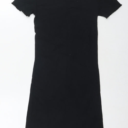 Urban Outfitters Womens Black Cotton T-Shirt Dress Size XS Round Neck Pullover - Butterflies