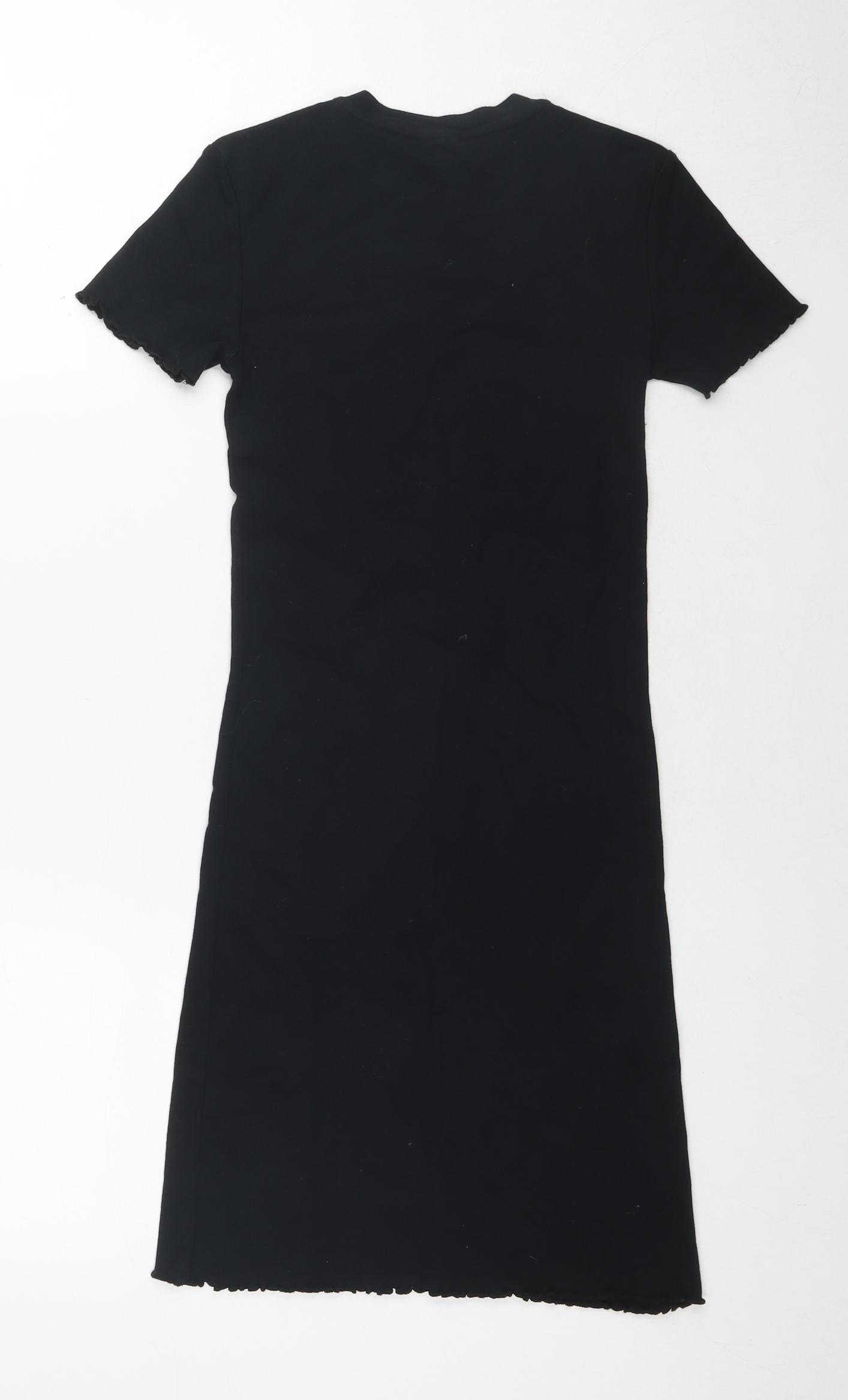 Urban Outfitters Womens Black Cotton T-Shirt Dress Size XS Round Neck Pullover - Butterflies