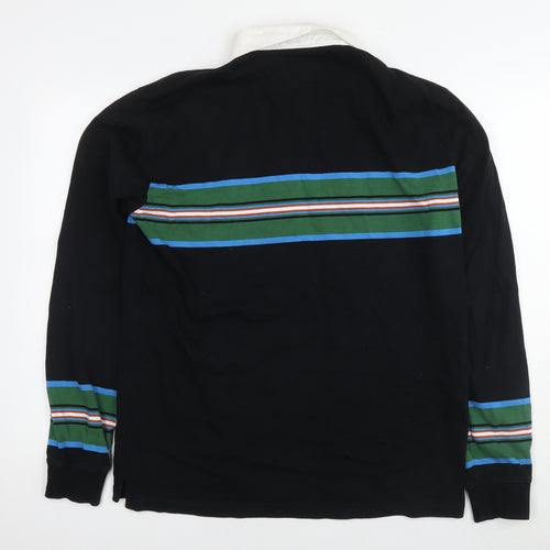 Paul Smith Mens Black Cotton Polo Size L Collared Pullover