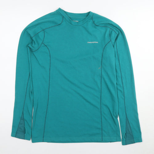 Craghoppers Womens Blue Polyester Basic T-Shirt Size 12 Round Neck