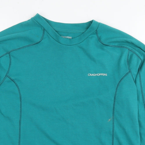Craghoppers Womens Blue Polyester Basic T-Shirt Size 12 Round Neck