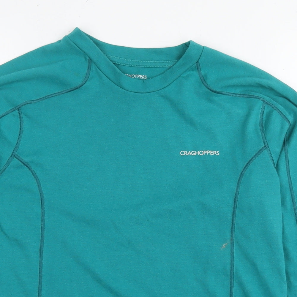 Craghoppers Womens Blue Polyester Basic T-Shirt Size 12 Round Neck