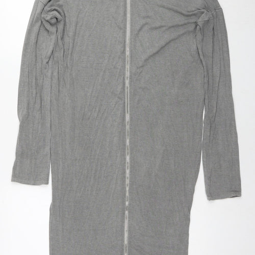 Postcard Womens Grey Viscose A-Line Size S Round Neck Zip - Label Size 2