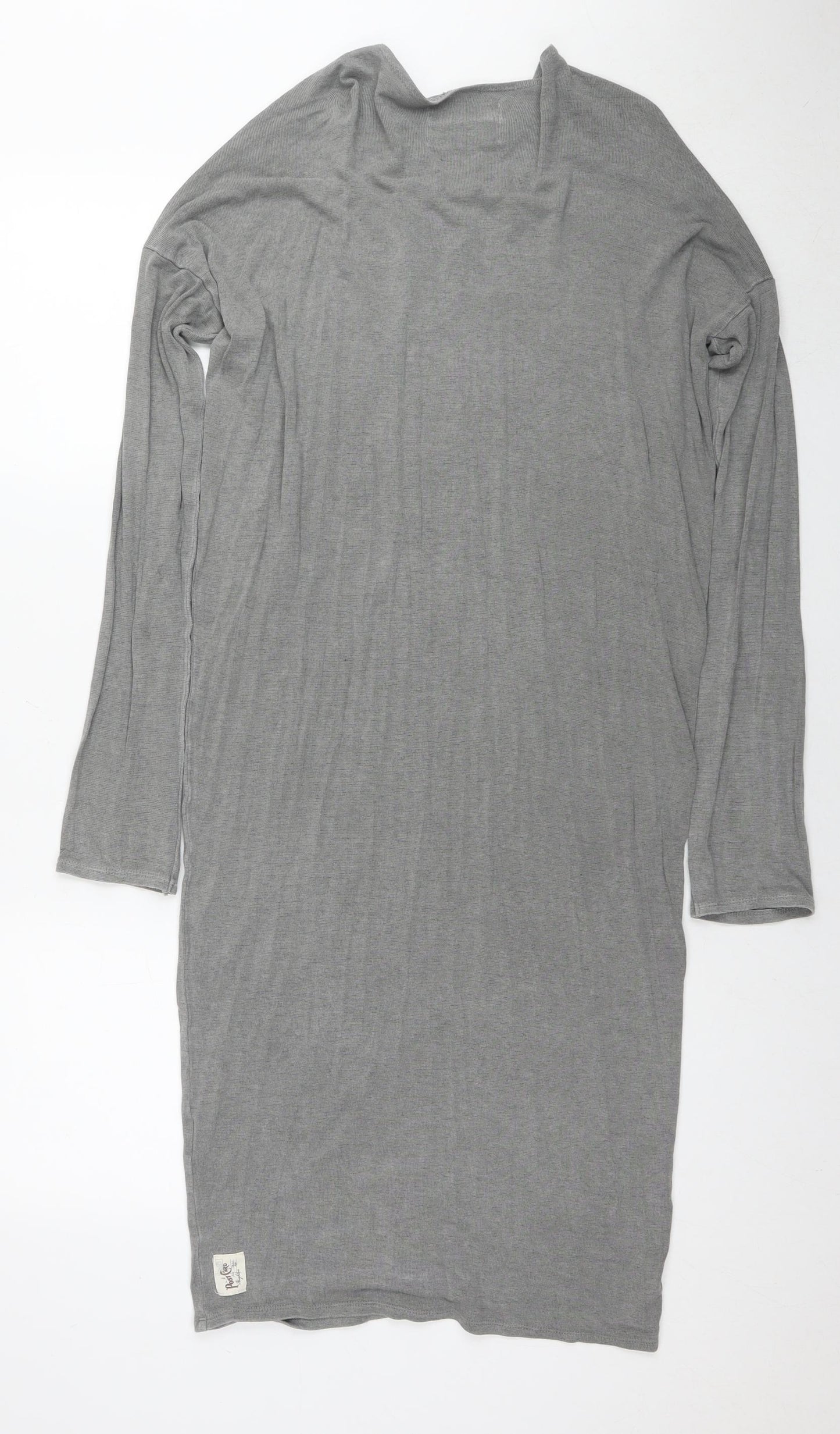 Postcard Womens Grey Viscose A-Line Size S Round Neck Zip - Label Size 2