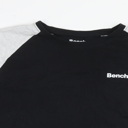 Bench Mens Black Cotton T-Shirt Size 2XL Round Neck