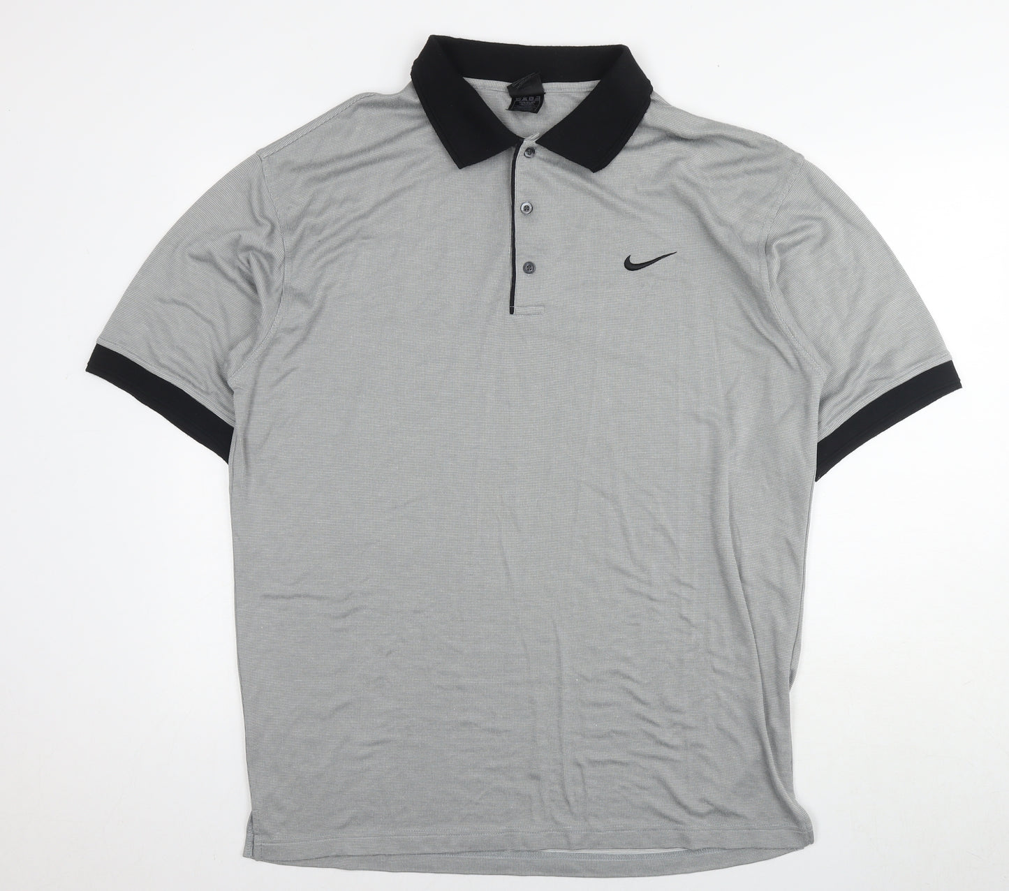 Nike Mens Grey Cotton Polo Size XL Collared Pullover