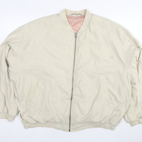St Michael Mens Beige Bomber Jacket Jacket Size M Zip
