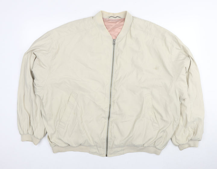 St Michael Mens Beige Bomber Jacket Jacket Size M Zip