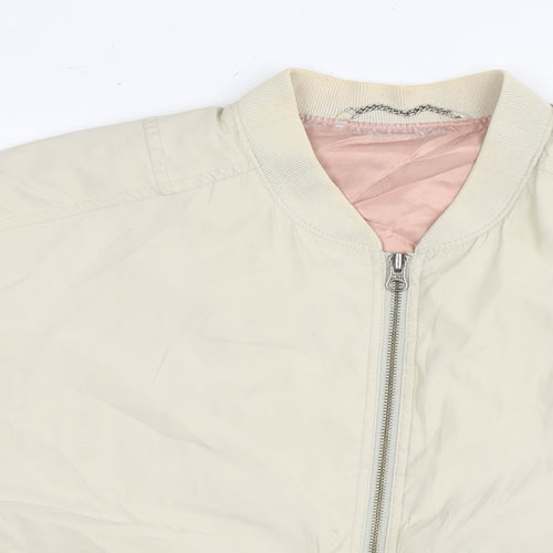 St Michael Mens Beige Bomber Jacket Jacket Size M Zip