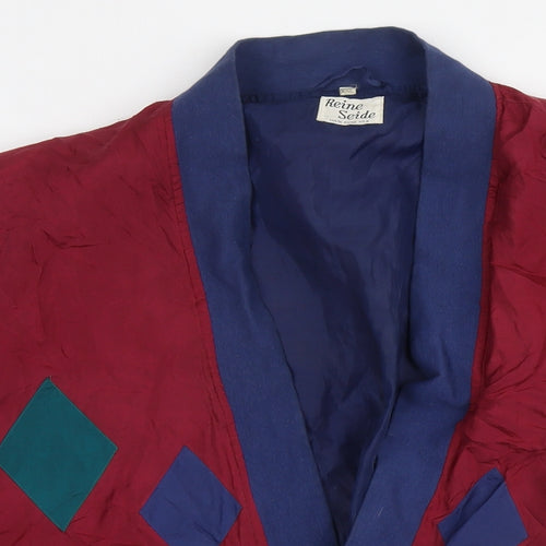 Reine Seide Mens Red Bomber Jacket Jacket Size 2XL Button - Vintage