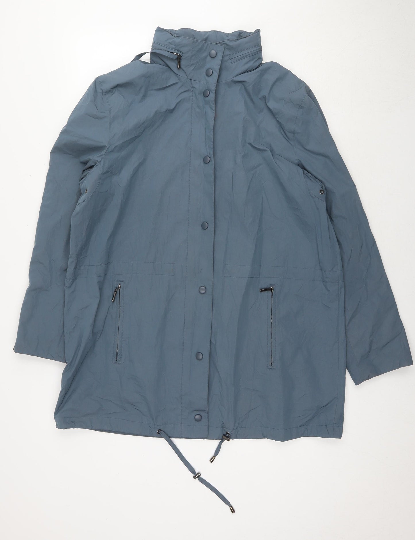 Five Four Womens Blue Rain Coat Jacket Size L Zip