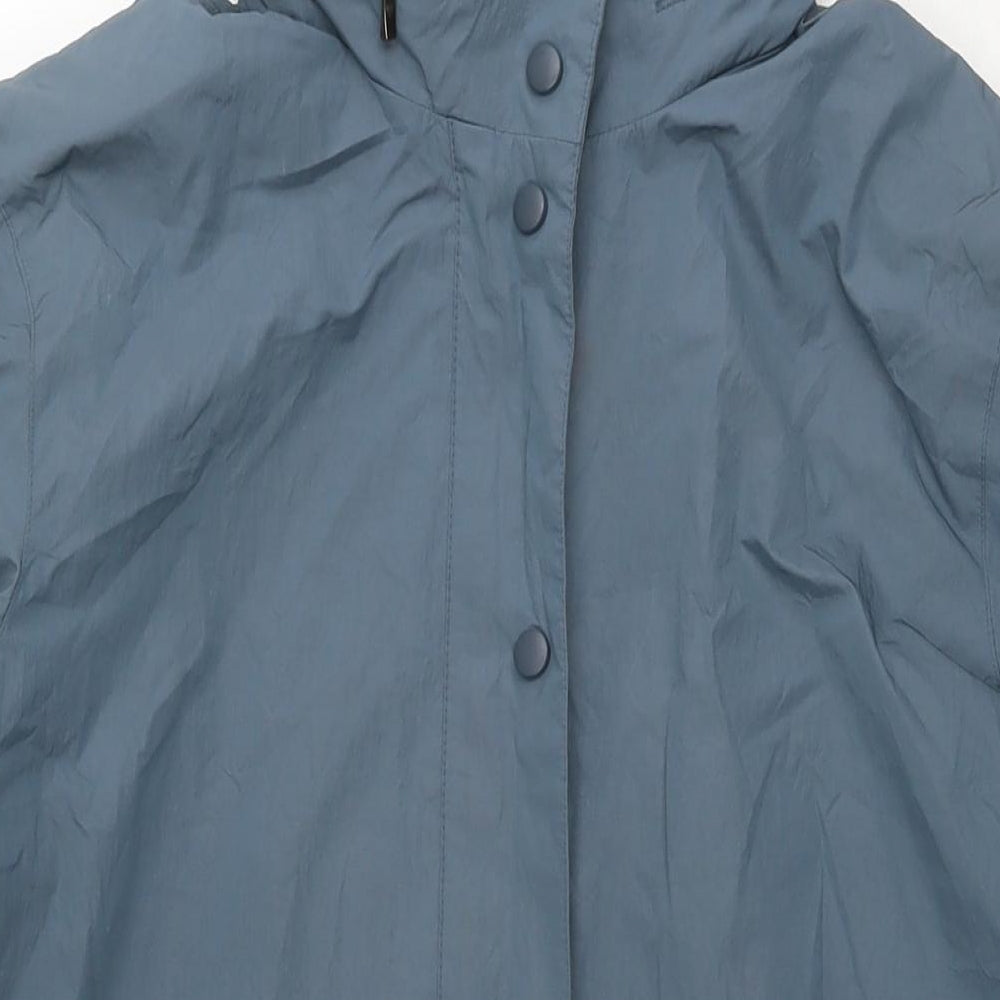 Five Four Womens Blue Rain Coat Jacket Size L Zip